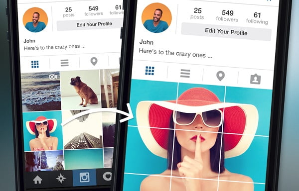 cara membuat 3 feed instagram nyambung